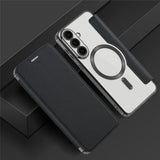 Samsung Galaxy S26 FE EIDERWOOD Flip Case with RFID Blocking and Camera Lens Protection - Black / Transparent