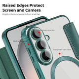 Samsung Galaxy S26 FE EIDERWOOD Flip Case with RFID Blocking and Camera Lens Protection - Green / Transparent