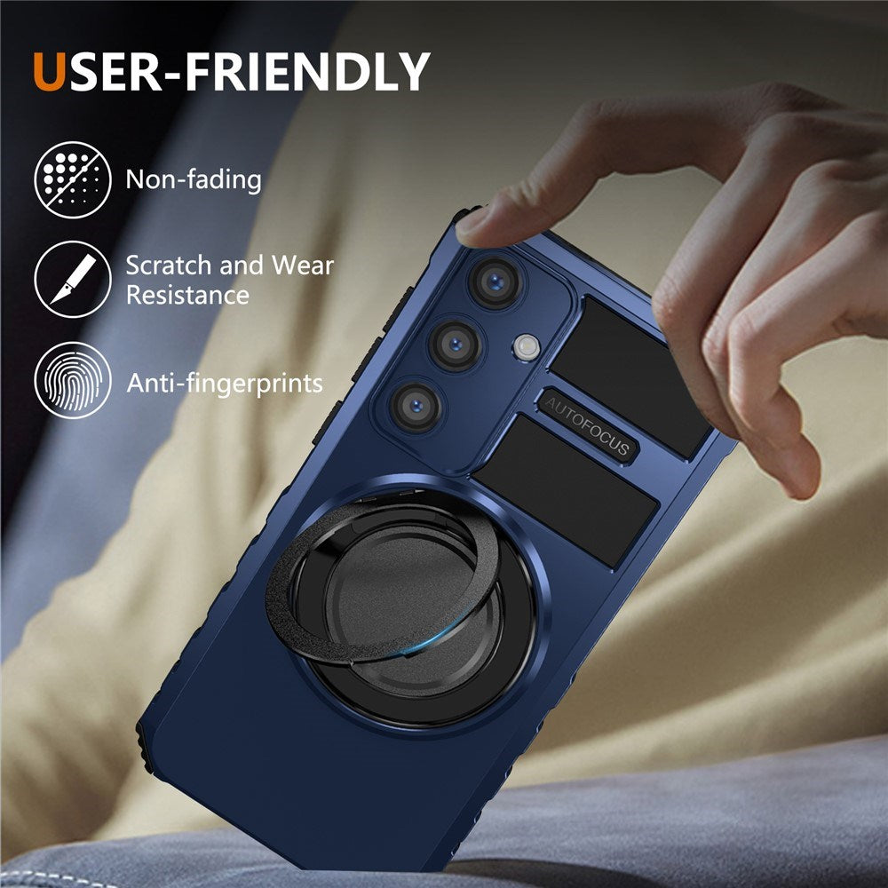 EIDERWOOD Samsung Galaxy S26 FE / S25 FE Tough Case w. Magnetic Kickstand - Blue