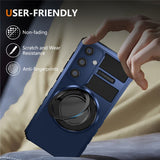 EIDERWOOD Samsung Galaxy S26 FE / S25 FE Tough Case w. Magnetic Kickstand - Blue