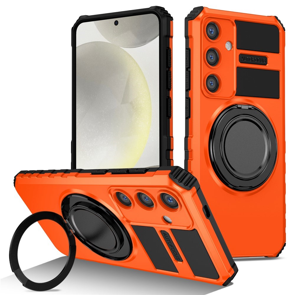 EIDERWOOD Samsung Galaxy S26 FE / S25 FE Tough Case w. Magnetic Kickstand - Orange