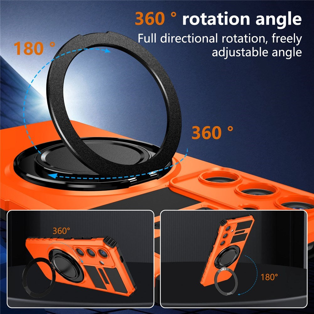 EIDERWOOD Samsung Galaxy S26 FE / S25 FE Tough Case w. Magnetic Kickstand - Orange