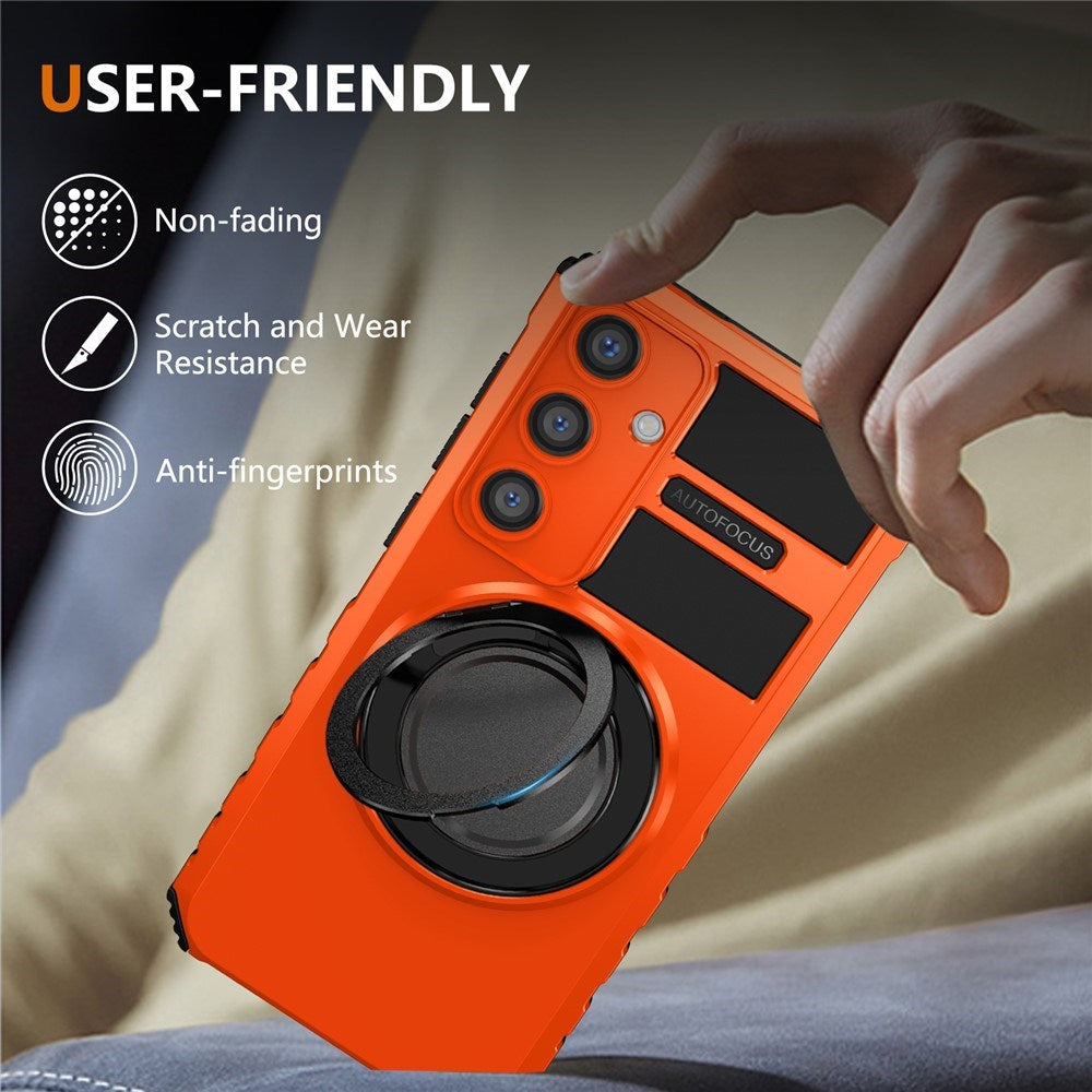 EIDERWOOD Samsung Galaxy S26 FE / S25 FE Tough Case w. Magnetic Kickstand - Orange