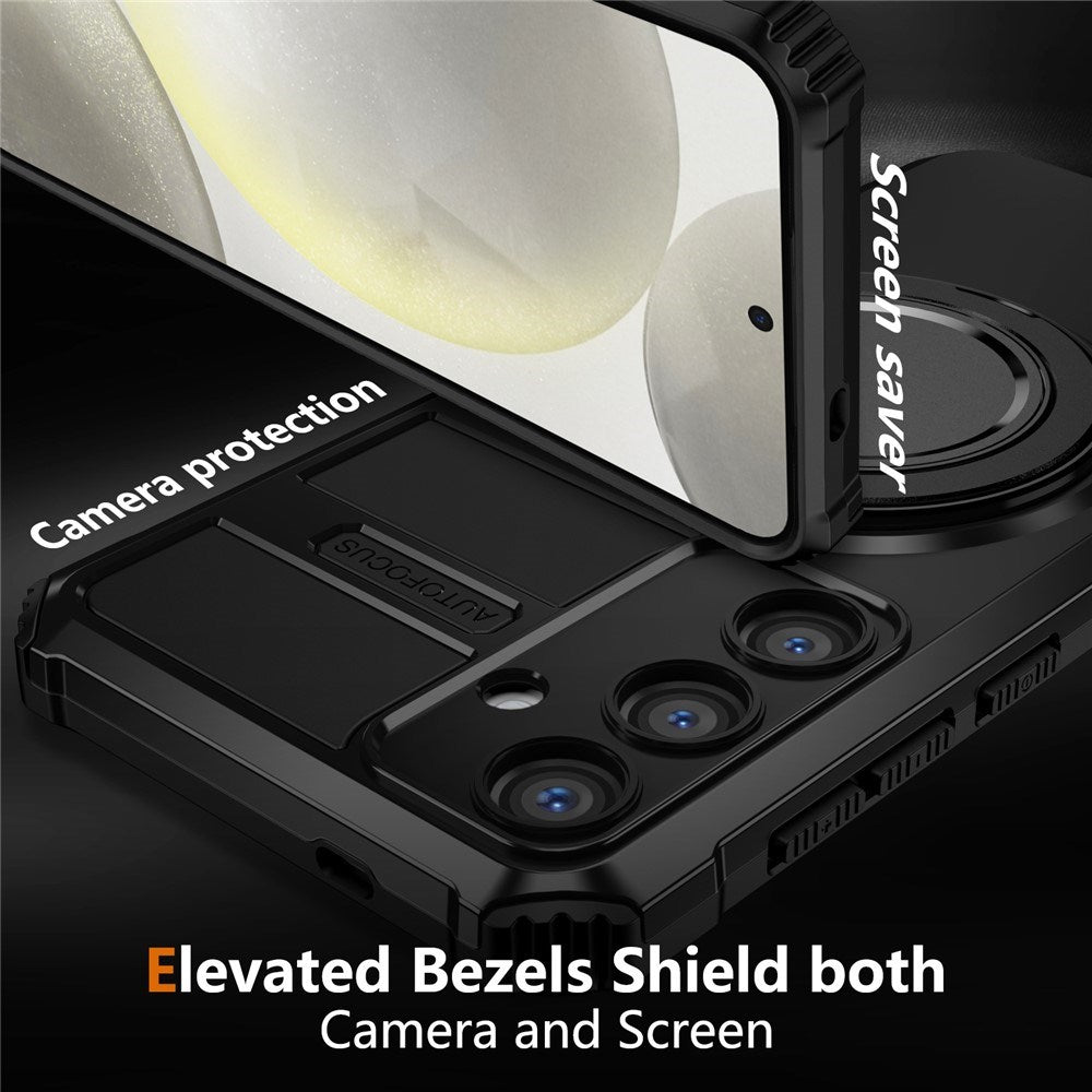 EIDERWOOD Samsung Galaxy S26 FE / S25 FE Tough Case w. Magnetic Kickstand - Black