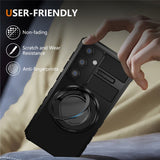 EIDERWOOD Samsung Galaxy S26 FE / S25 FE Tough Case w. Magnetic Kickstand - Black