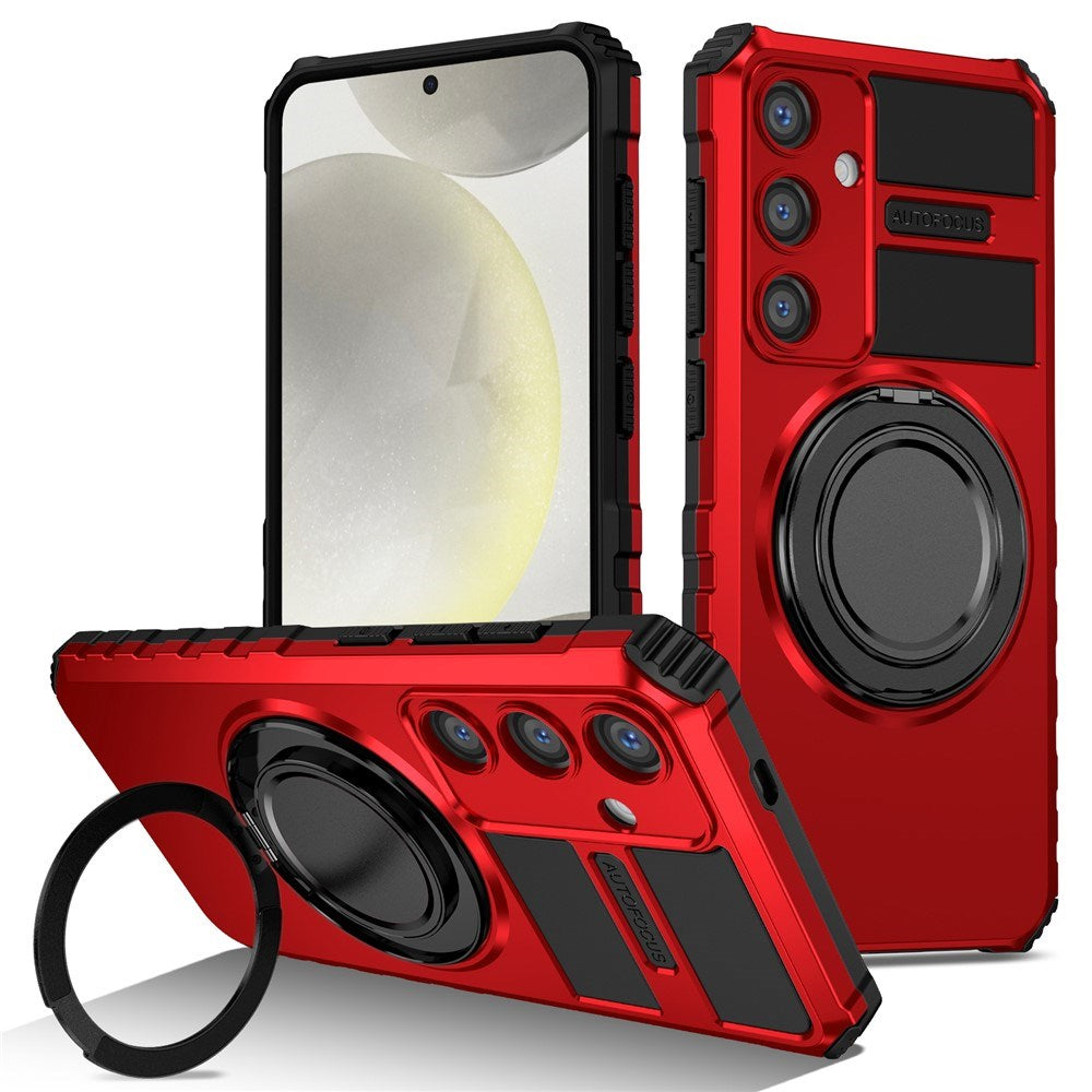 EIDERWOOD Samsung Galaxy S26 FE / S25 FE Tough Case w. Magnetic Kickstand - Red