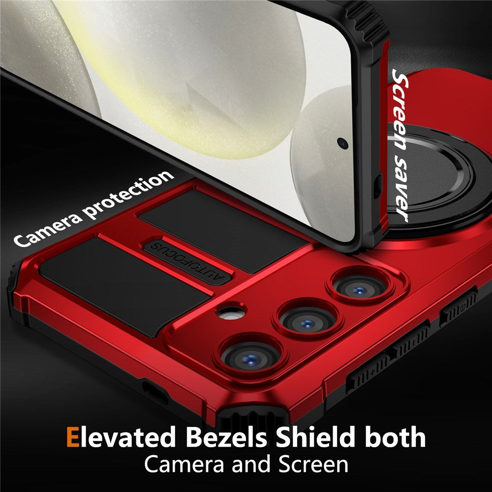 EIDERWOOD Samsung Galaxy S26 FE / S25 FE Tough Case w. Magnetic Kickstand - Red