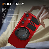 EIDERWOOD Samsung Galaxy S26 FE / S25 FE Tough Case w. Magnetic Kickstand - Red