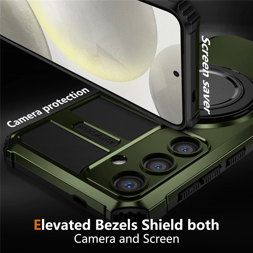 EIDERWOOD Samsung Galaxy S26 FE / S25 FE Tough Case w. Magnetic Kickstand - Green