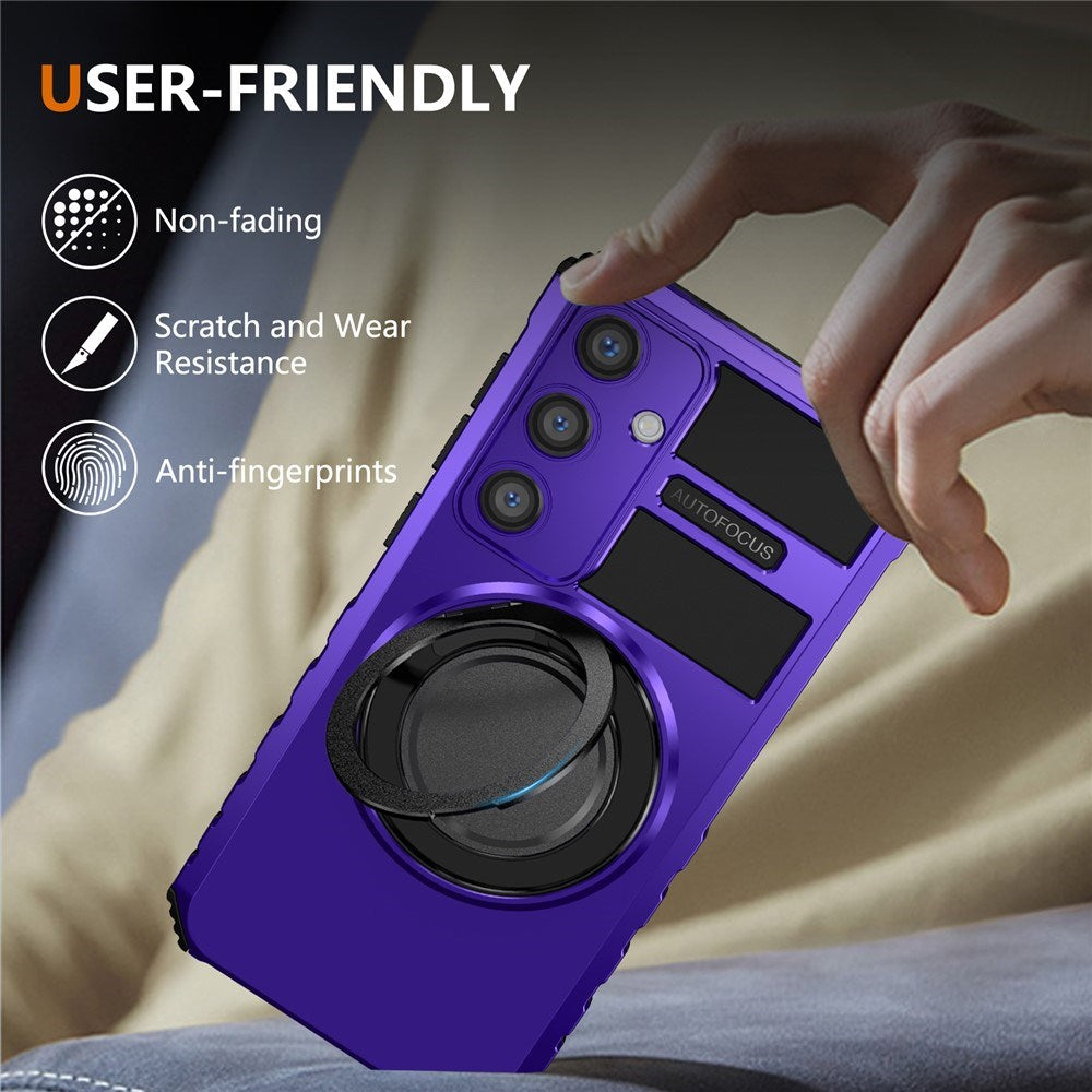 EIDERWOOD Samsung Galaxy S26 FE / S25 FE Tough Case w. Magnetic Kickstand - Purple