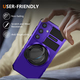 EIDERWOOD Samsung Galaxy S26 FE / S25 FE Tough Case w. Magnetic Kickstand - Purple