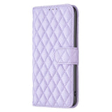 Google Pixel 11a EIDERWOOD Textured Faux Leather Flip Case with Card Holder & Stand Function - Purple