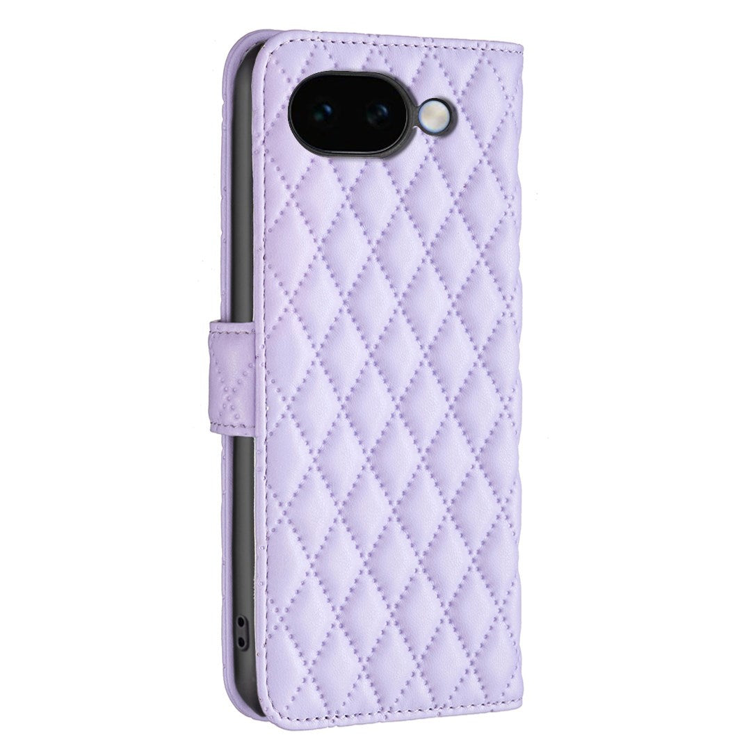 Google Pixel 11a EIDERWOOD Textured Faux Leather Flip Case with Card Holder & Stand Function - Purple