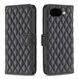 Google Pixel 11a EIDERWOOD Textured Faux Leather Flip Case with Card Holder & Stand Function - Black