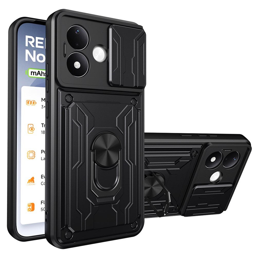 Xiaomi Redmi Note 17 (5G / 4G) EIDERWOOD Hybrid Rugged Case with Card Holder & Camera Slider - Black