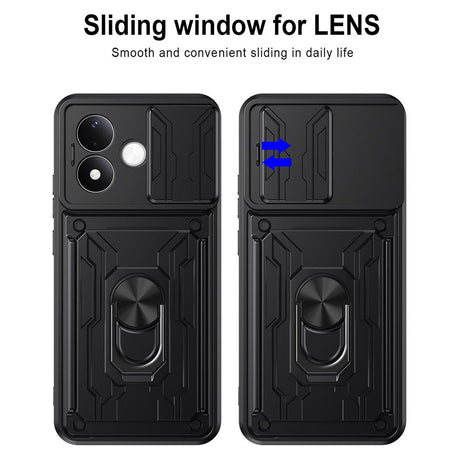 Xiaomi Redmi Note 17 (5G / 4G) EIDERWOOD Hybrid Rugged Case with Card Holder & Camera Slider - Black