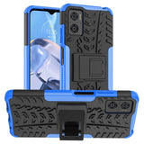 Motorola Moto E22 Cool Tyre Tough Case w. Stand - Black / Blue