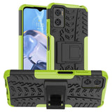 Motorola Moto E22 Cool Tyre Tough Case w. Stand - Black / Green