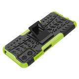 Motorola Moto E22 Cool Tyre Tough Case w. Stand - Black / Green