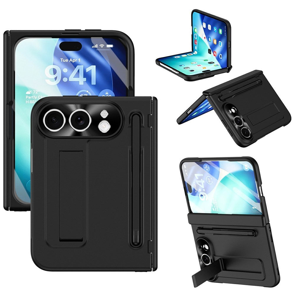 iPhone Fold EIDERWOOD Case with Screen Protector, Camera Protector and Stylus - Black