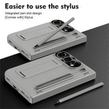iPhone Fold EIDERWOOD Case with Screen Protector, Camera Protector and Stylus - Grey