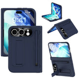 iPhone Fold EIDERWOOD Case with Screen Protector, Camera Protector and Stylus - Blue