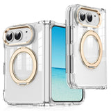 iPhone Fold EIDERWOOD Hybrid Case with Kickstand - MagSafe Compatible - Transparent / Gold