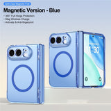 iPhone Fold EIDERWOOD Hybrid Case with Screen Protector - MagSafe Compatible - Transparent / Blue