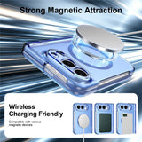 iPhone Fold EIDERWOOD Hybrid Case with Screen Protector - MagSafe Compatible - Transparent / Blue