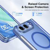 iPhone Fold EIDERWOOD Hybrid Case with Screen Protector - MagSafe Compatible - Transparent / Blue