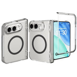 iPhone Fold EIDERWOOD Hybrid Case with Screen Protector - MagSafe Compatible - Transparent / Black