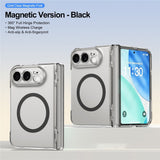 iPhone Fold EIDERWOOD Hybrid Case with Screen Protector - MagSafe Compatible - Transparent / Black