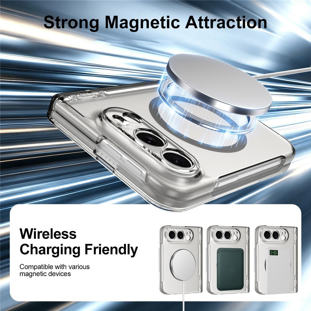 iPhone Fold EIDERWOOD Hybrid Case with Screen Protector - MagSafe Compatible - Transparent / Black