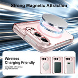 iPhone Fold EIDERWOOD Hybrid Case with Screen Protector - MagSafe Compatible - Transparent / Pink