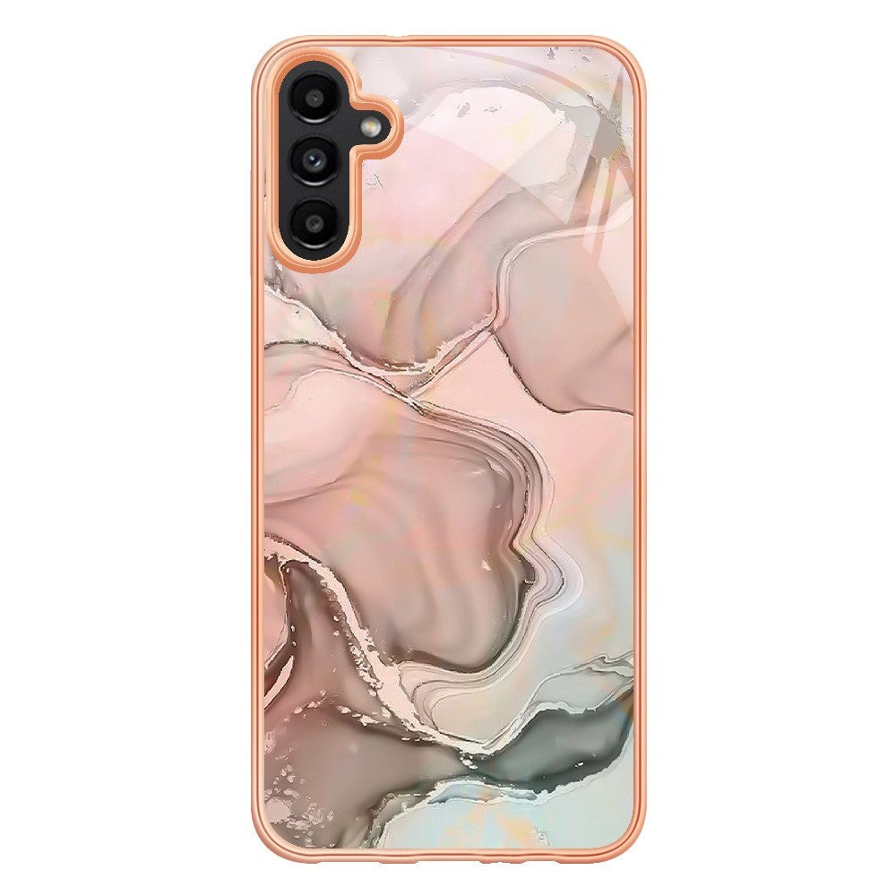 Samsung Galaxy A34 (5G) Plastic Case - Pink / Green Marble