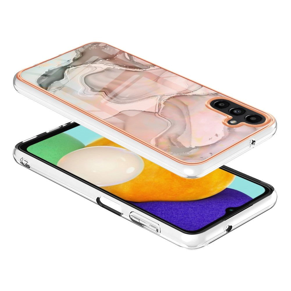 Samsung Galaxy A34 (5G) Plastic Case - Pink / Green Marble