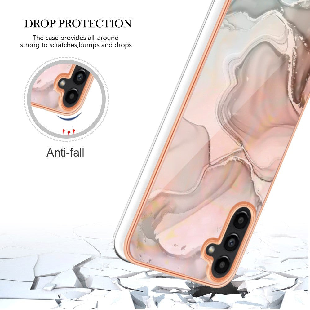 Samsung Galaxy A34 (5G) Plastic Case - Pink / Green Marble