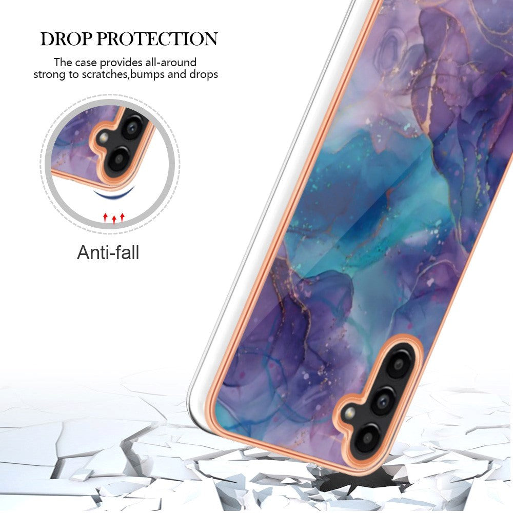 Samsung Galaxy A34 (5G) Plastic Case - Blue / Purple Marble