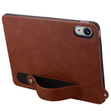 iPad Mini (2026) 8th Gen. EIDERWOOD Faux Leather Back Case with Strap Kickstand - Brown