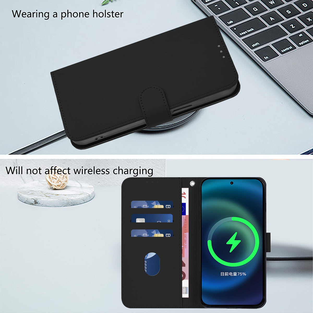 Xiaomi Redmi Note 17 Pro (5G) EIDERWOOD Faux Leather Flip Case with Strap - Black