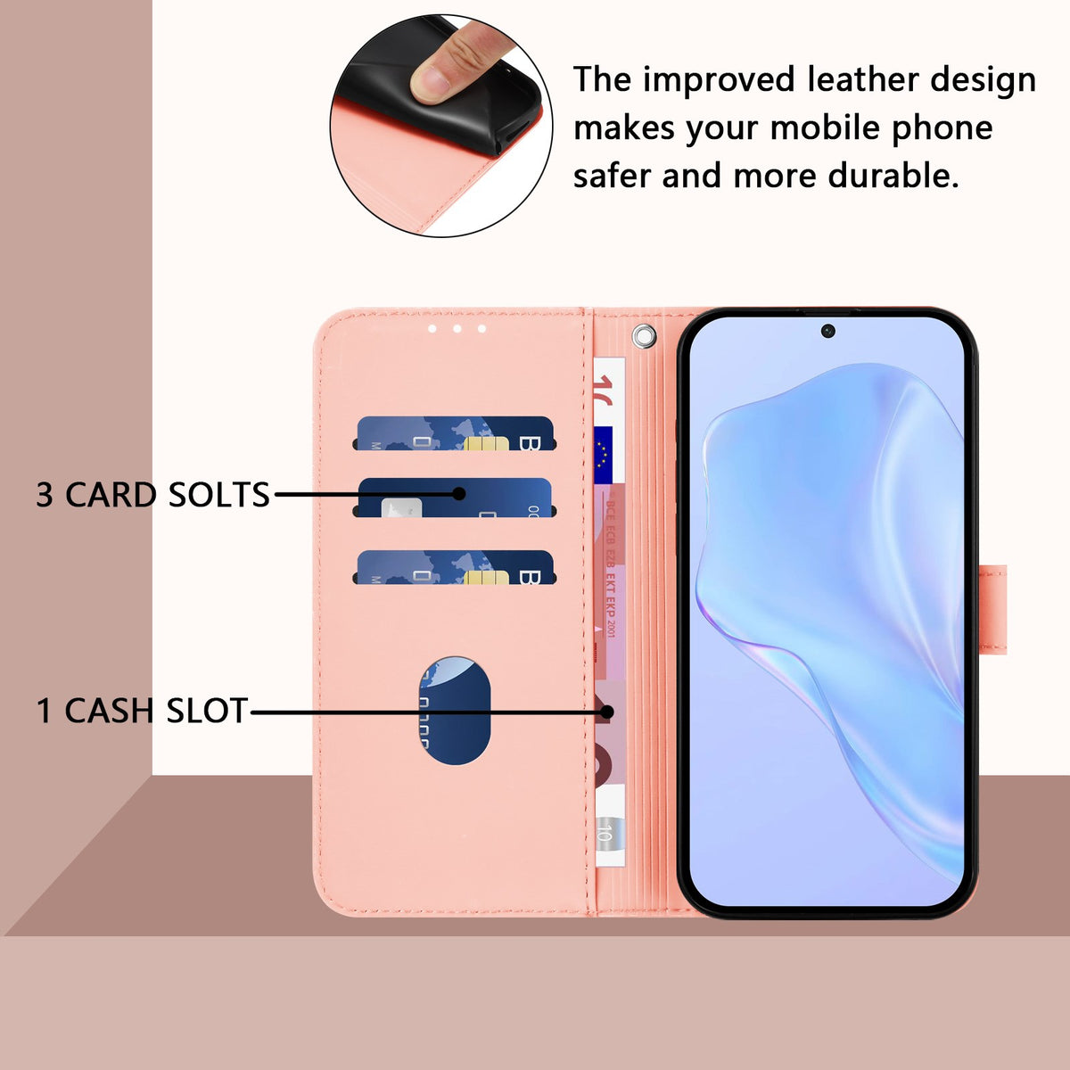 Xiaomi Redmi Note 17 Pro (5G) EIDERWOOD Faux Leather Flip Case with Strap - Pink