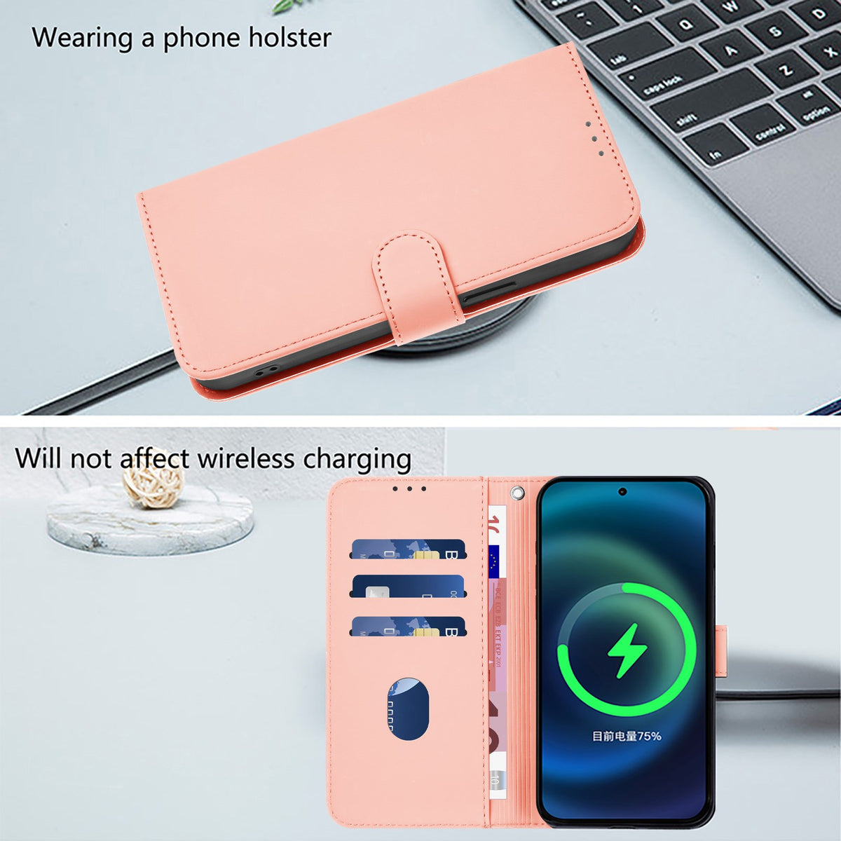 Xiaomi Redmi Note 17 Pro (5G) EIDERWOOD Faux Leather Flip Case with Strap - Pink