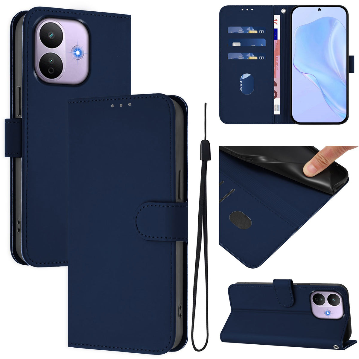 Xiaomi Redmi Note 17 Pro (5G) EIDERWOOD Faux Leather Flip Case with Strap - Blue