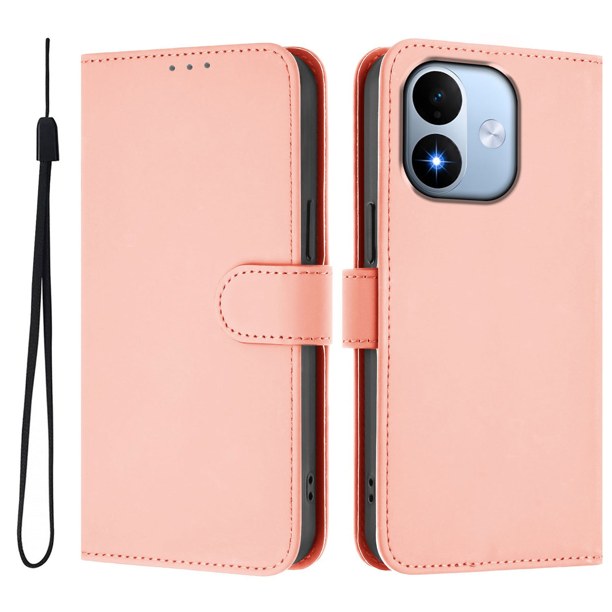 Xiaomi Redmi Note 17 (5G) EIDERWOOD Faux Leather Flip Case with Strap - Pink