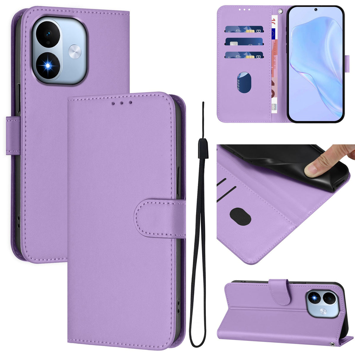 Xiaomi Redmi Note 17 (5G) EIDERWOOD Faux Leather Flip Case with Strap - Purple