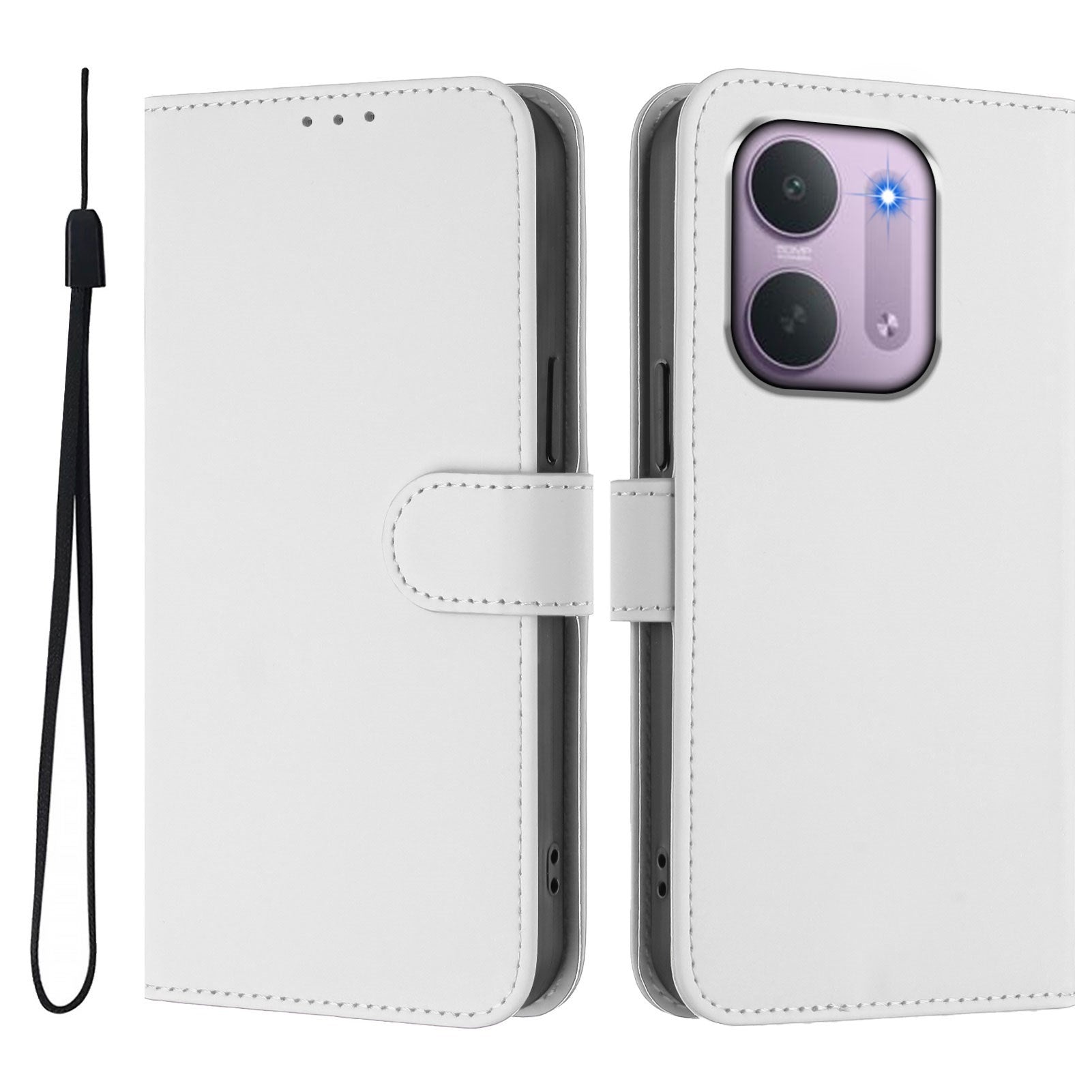 Xiaomi Redmi 17C (5G) EIDERWOOD Artificial Leather Flip Case with Strap - White