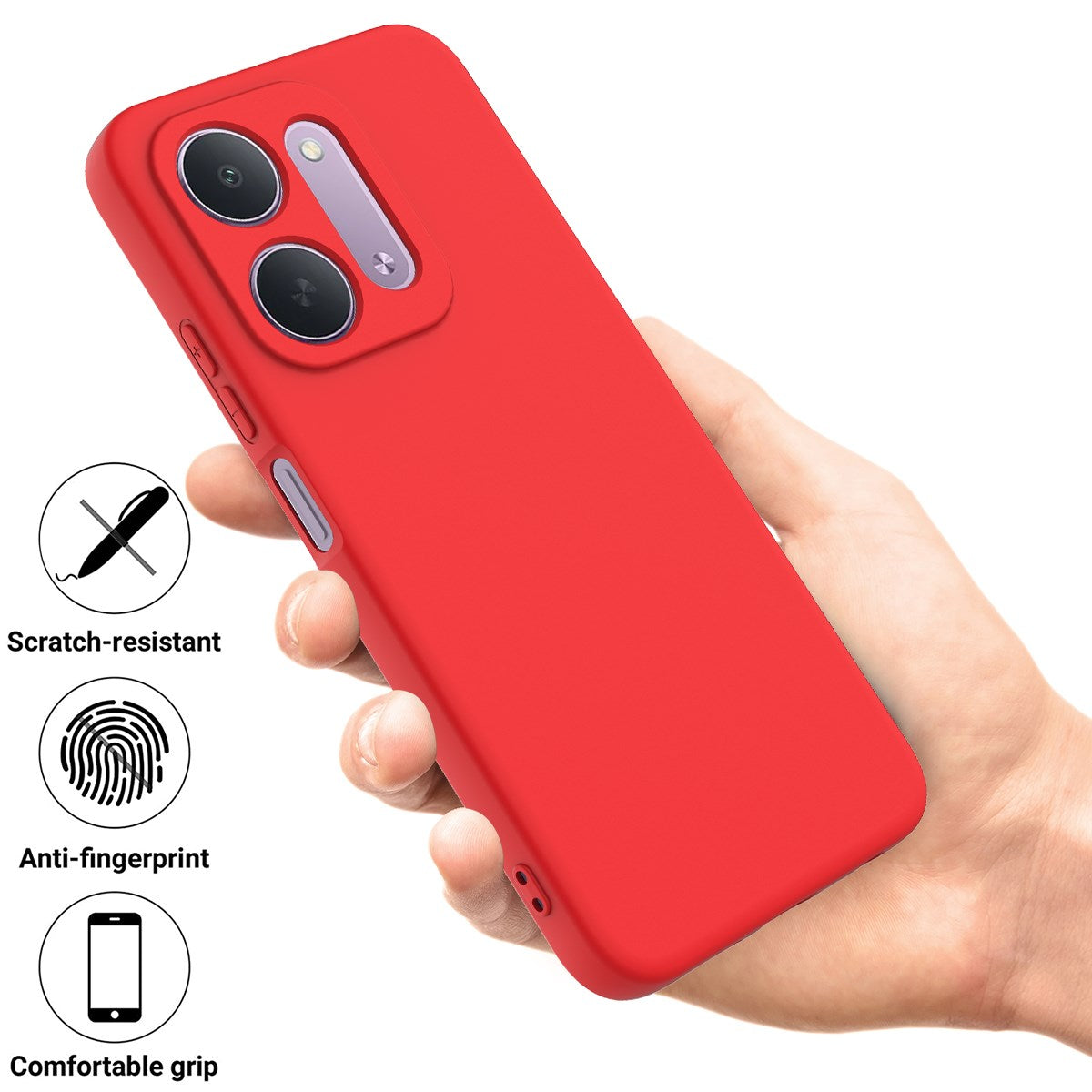 Xiaomi Redmi 17C (5G) EIDERWOOD Silicone Case w. Strap - Red
