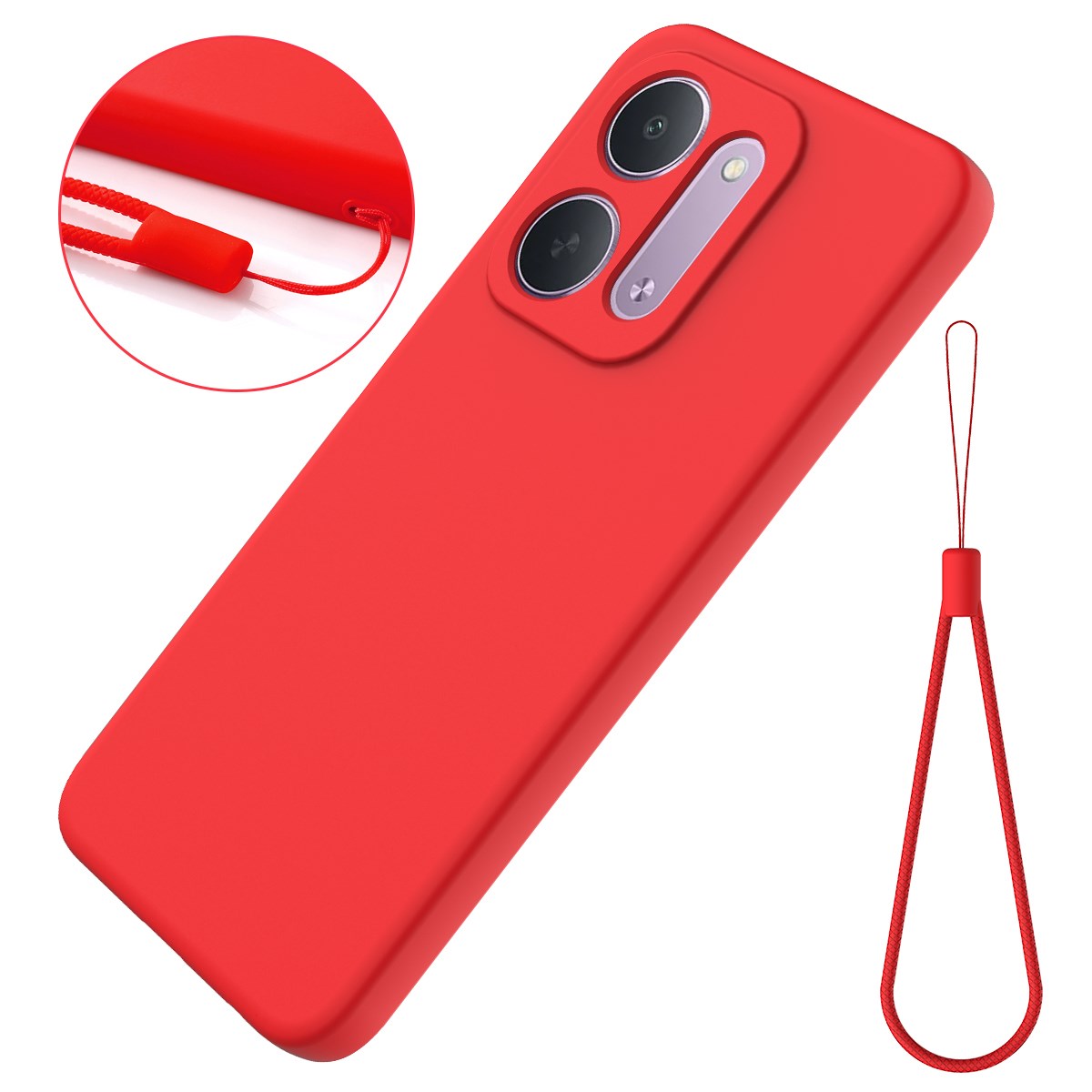 Xiaomi Redmi 17C (5G) EIDERWOOD Silicone Case w. Strap - Red