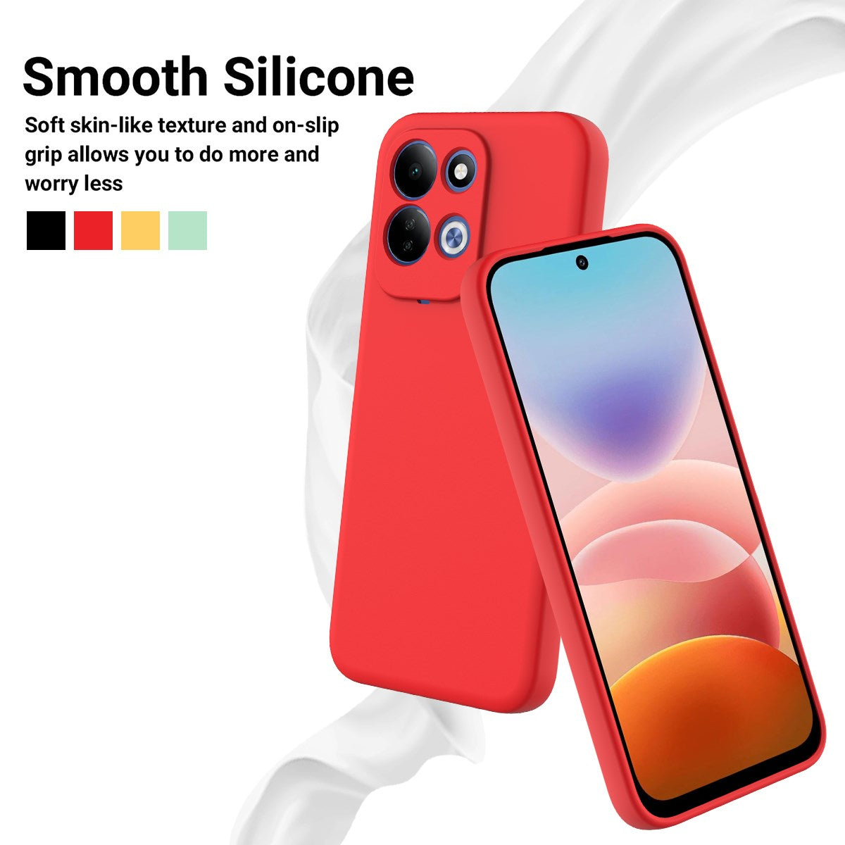 Xiaomi Redmi 17 (5G / 4G) EIDERWOOD Silicone Case W. Strap - Red