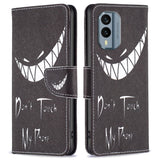 Nokia X30 Leather Wallet Case w. Print - "Don't Touch My Phone"